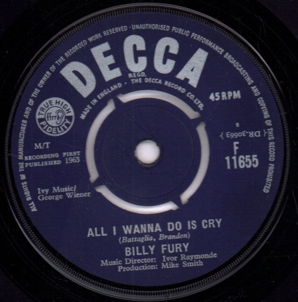Billy Fury - When Will You Say I Love You - 7 Inch