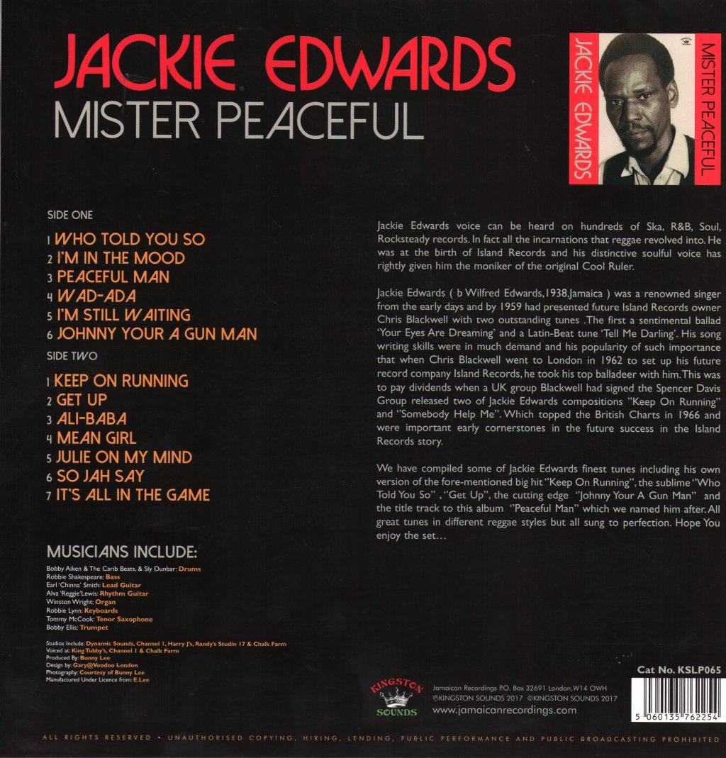 Jackie Edwards - Mister Peaceful - Lp