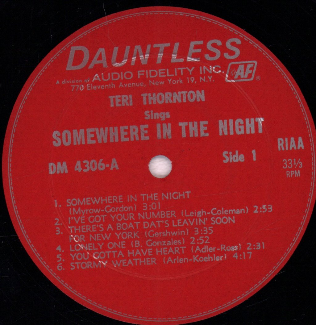 Teri Thornton - Somewhere In The Night - Lp