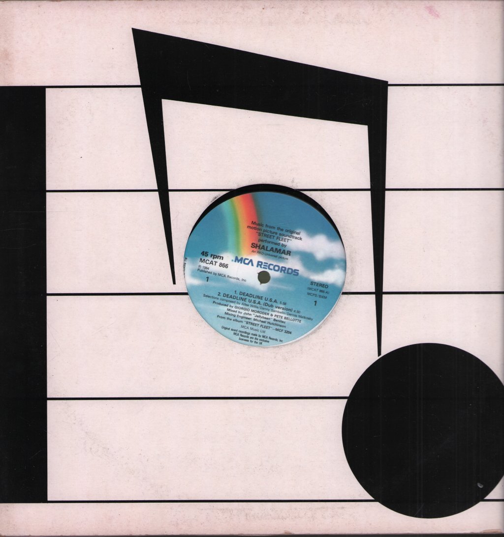 Shalamar / Giorgio Moroder - Deadline U.S.A. / Deadline U.S.A. (Dub Version) / Knock Me On My Feet (Instrumental) - 12 Inch