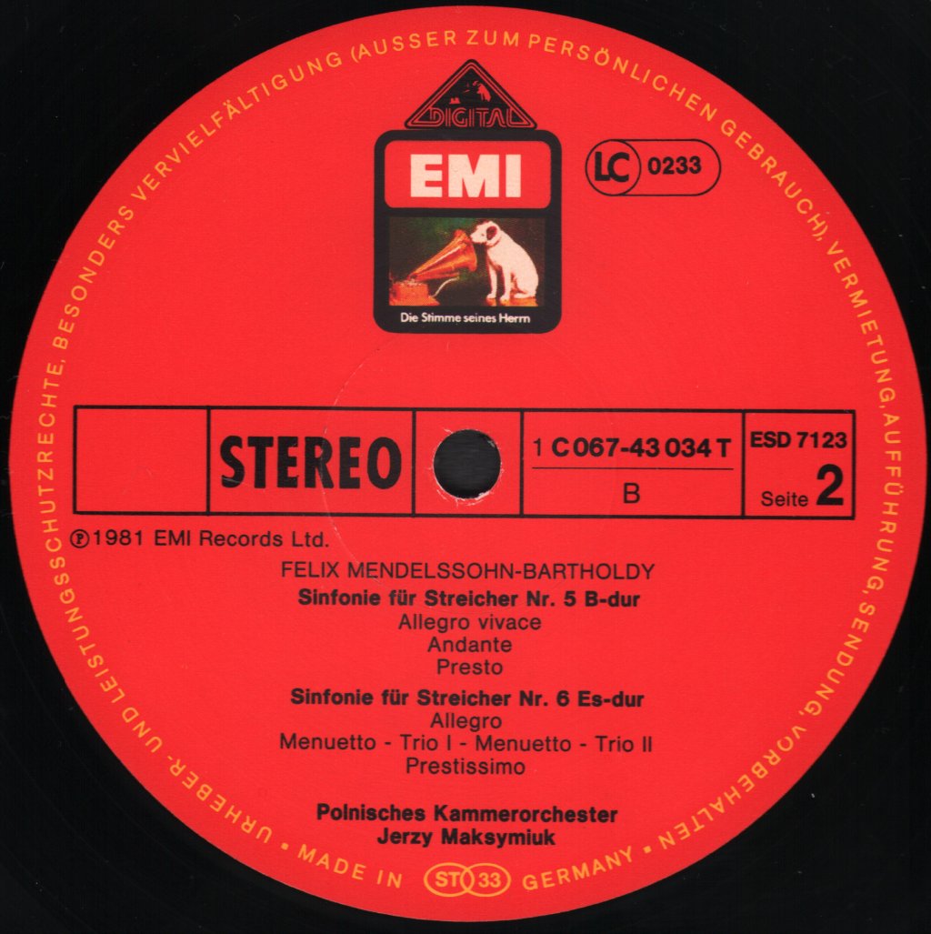 Jerzy Maksymiuk / Polish Chamber Orchestra - Symphonies For String Orchestra Nos 2, 3, 5 & 6 - Lp