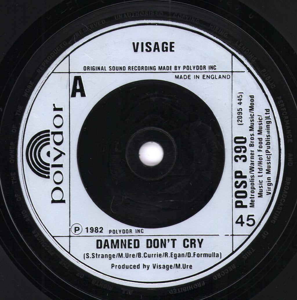 Visage - Damned Don't Cry - 7 Inch