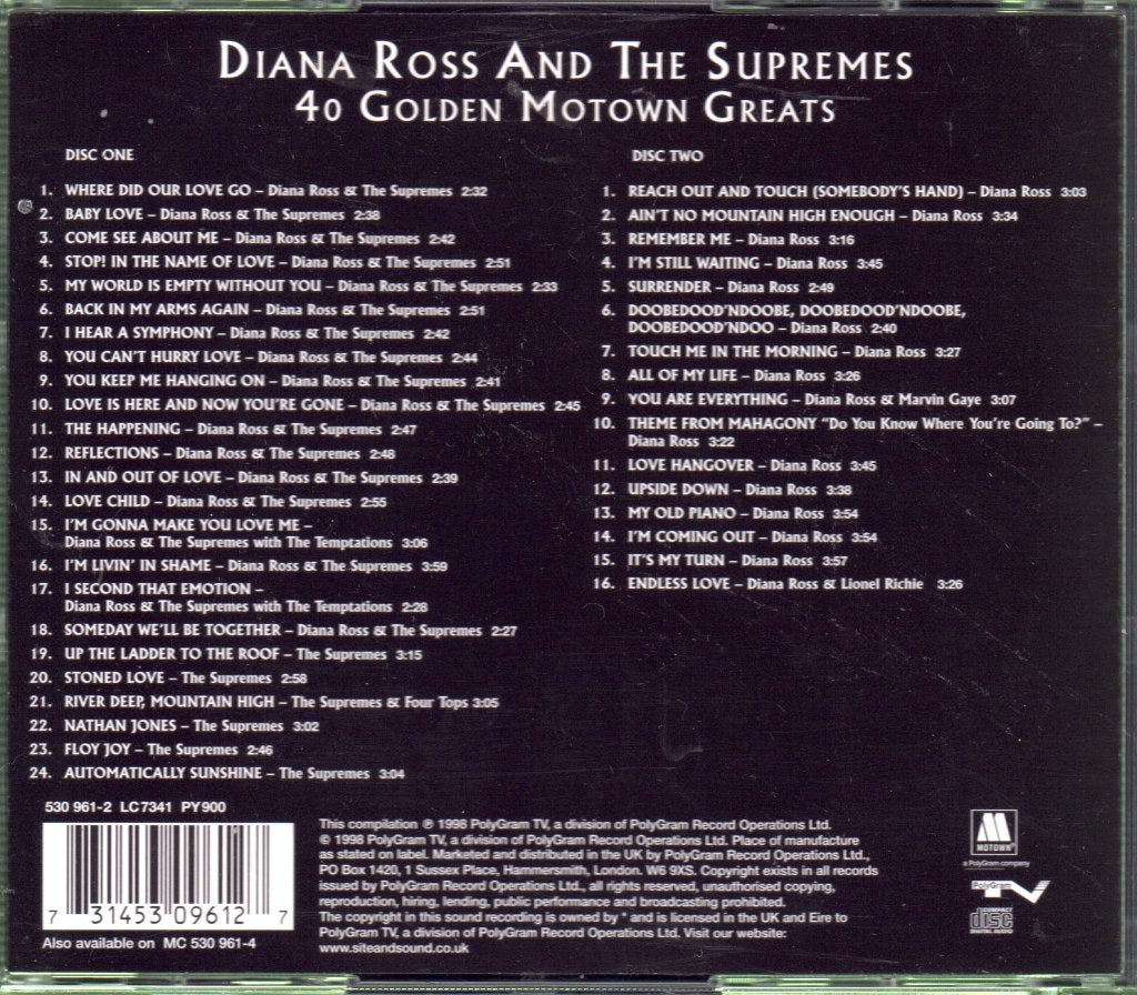 Supremes - 40 Golden Motown Greats - Double Cd