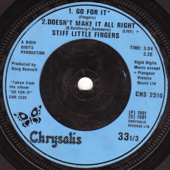 Stiff Little Fingers - Just Fade Away - 7 Inch