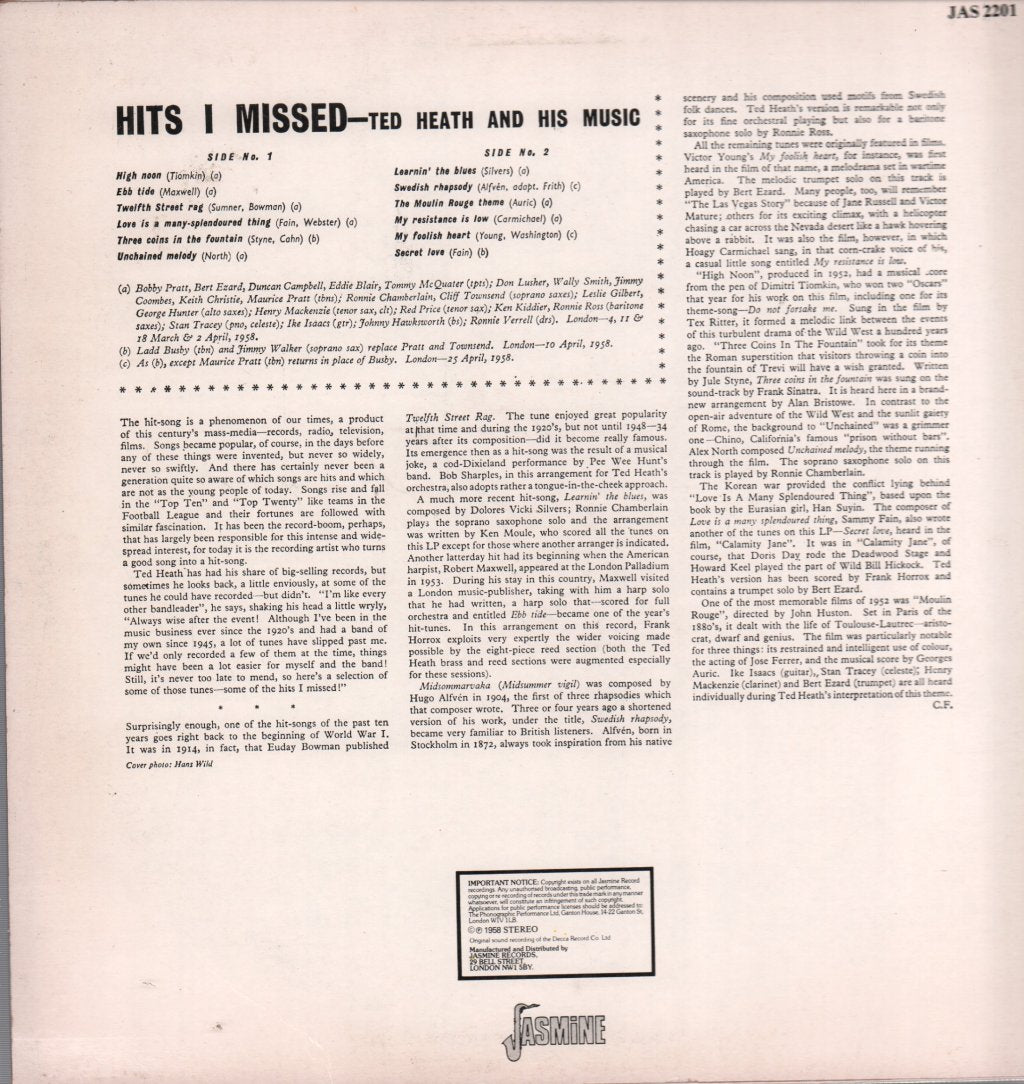 Ted Heath And His Music - Hits I Missed - Lp