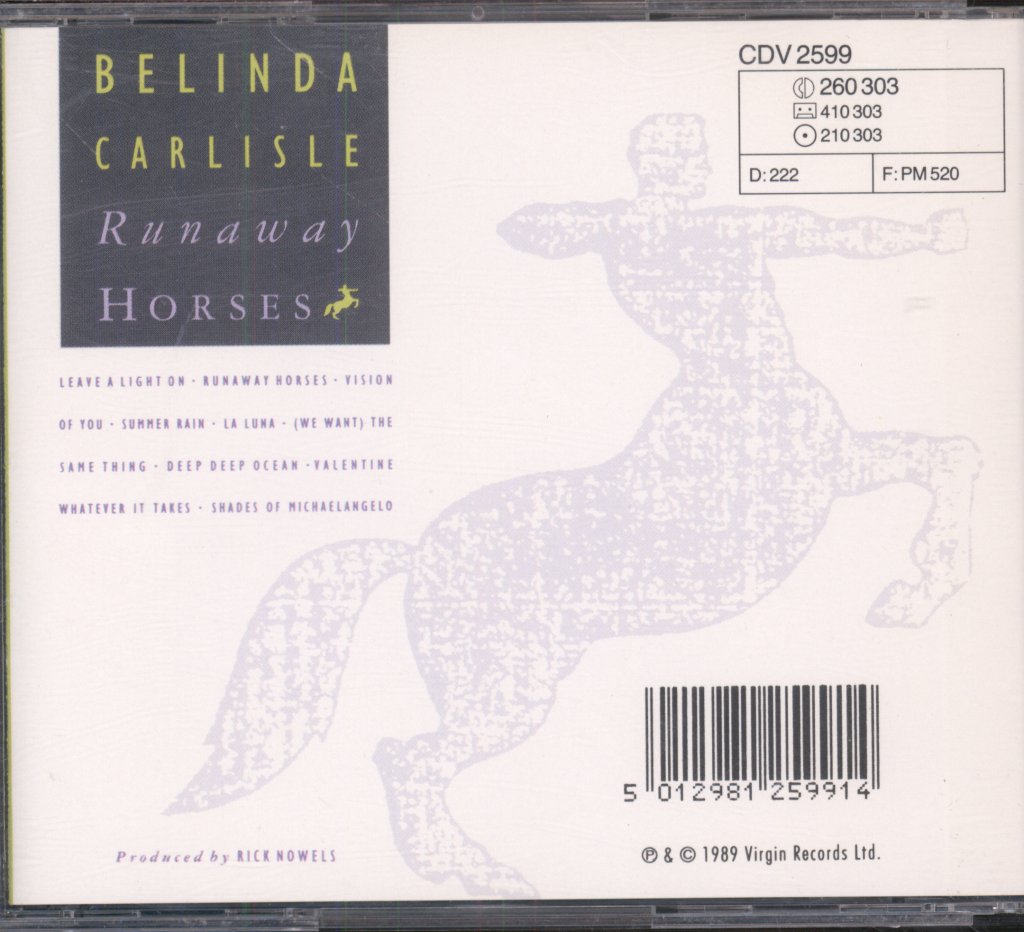 Belinda Carlisle - Runaway Horses - Cd