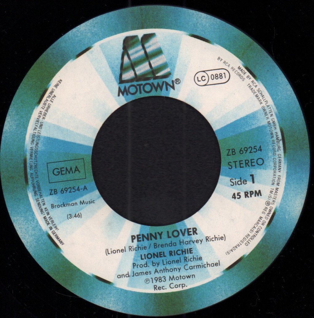 Lionel Richie - Penny Lover - 7 Inch