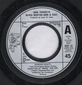 John Travolta Olivia Newton John - Summer Nights - 7 Inch