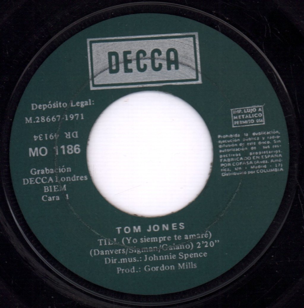 Tom Jones - Till / One Day Soon - 7 Inch