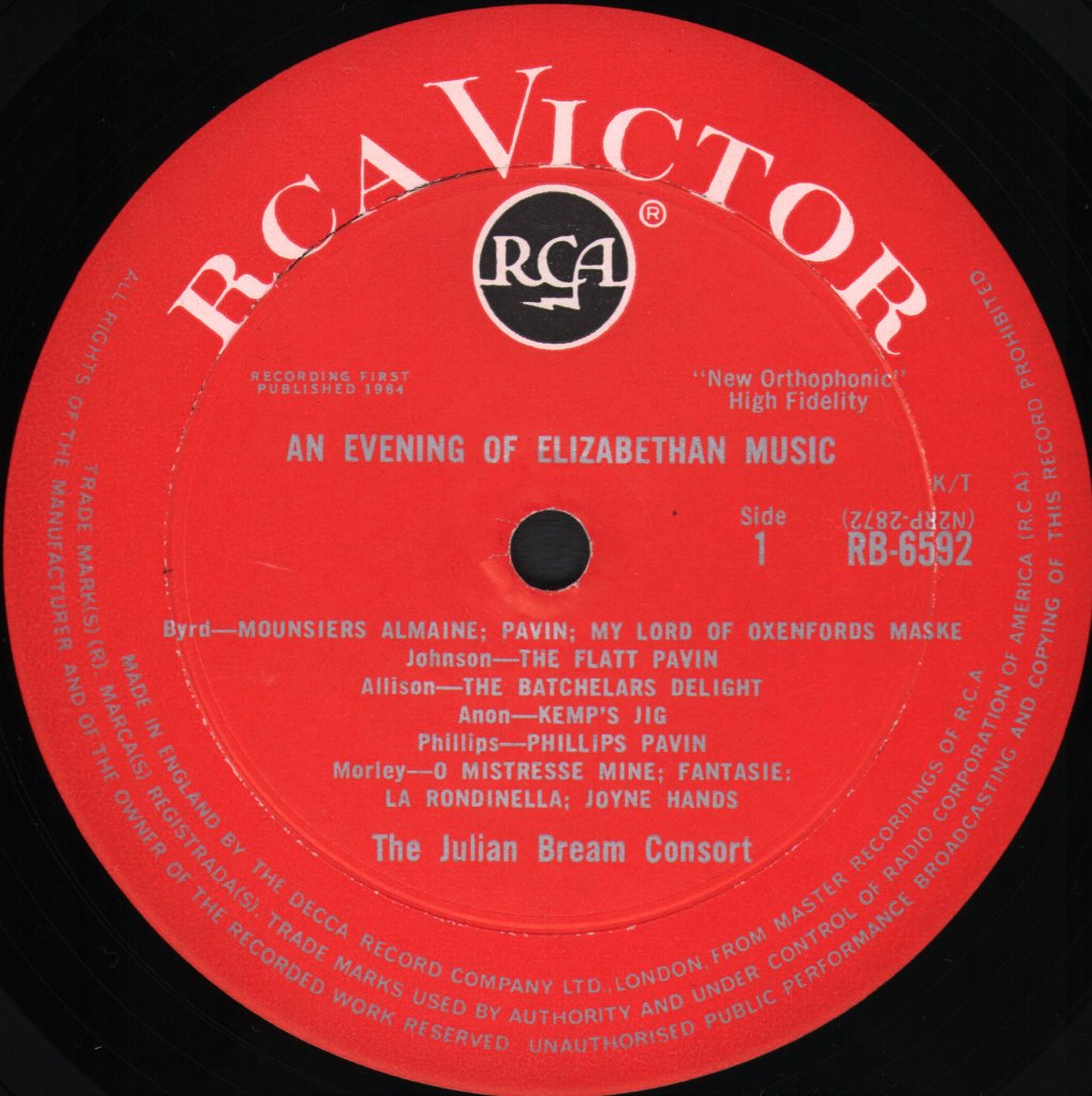 Julian Bream Consort - An Evening Of Elizabethan Music - Lp