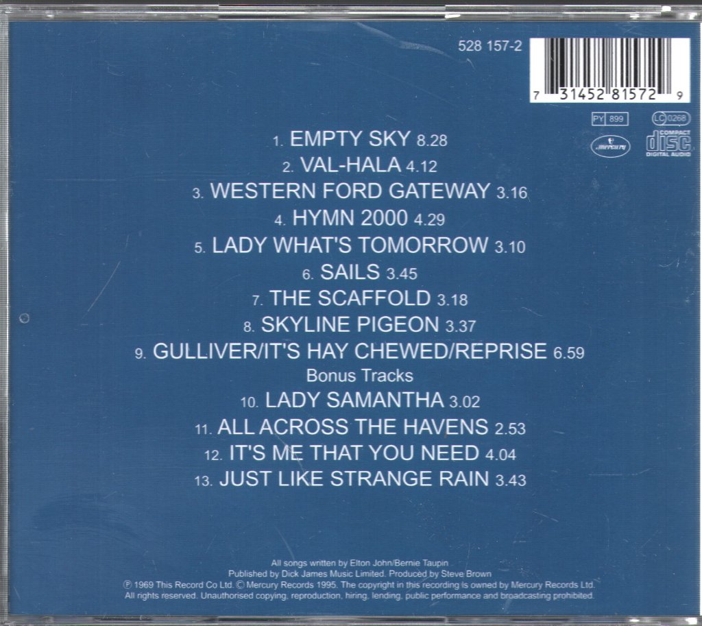 Elton John - Empty Sky - Cd