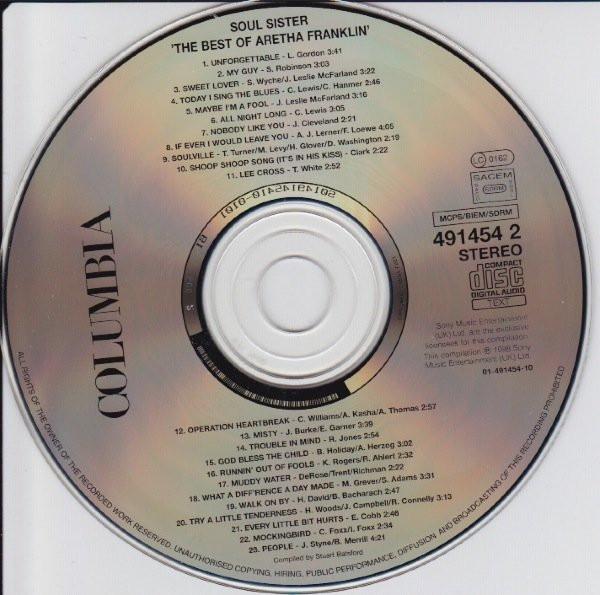 Aretha Franklin - Soul Sister - Cd