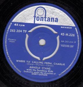 Arnold Stang - Where Ya Calling From Charlie - 7 Inch