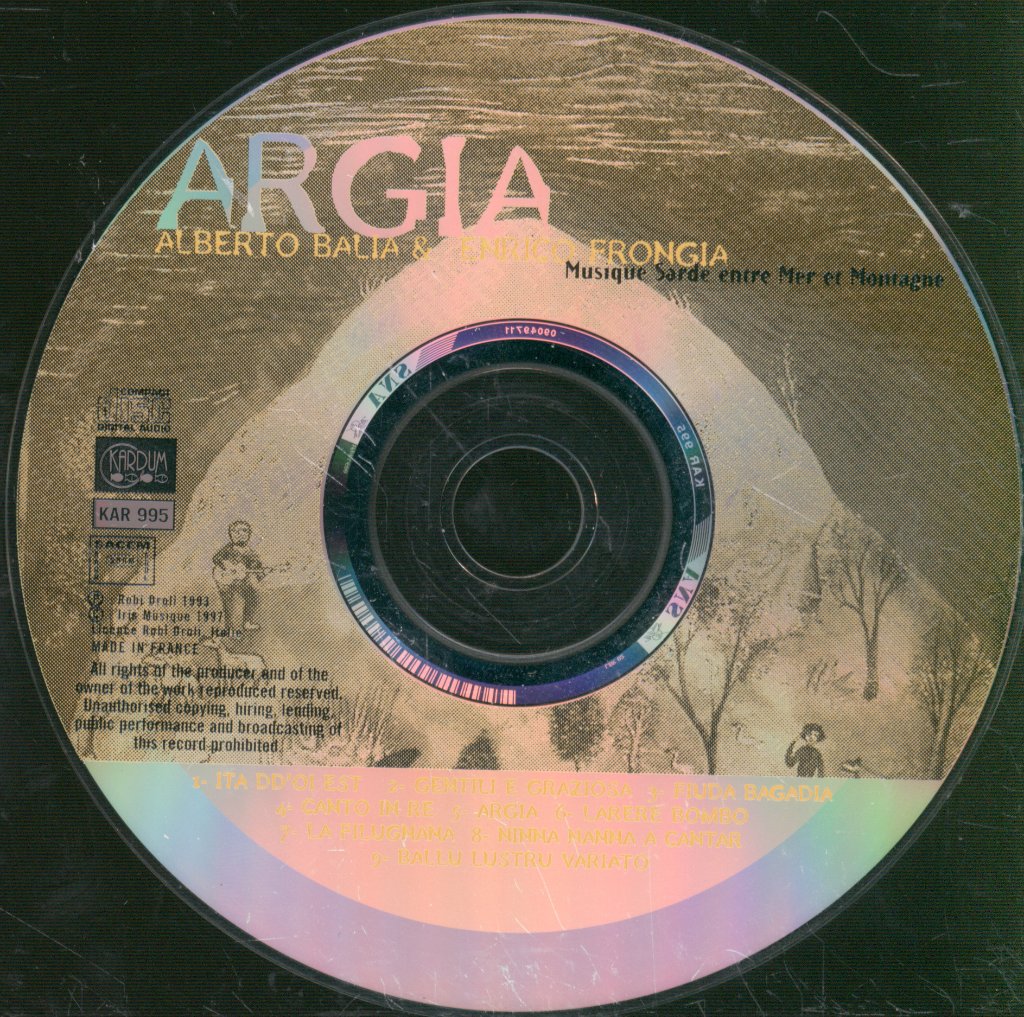 Alberto Balia Enrico Frongia - Argia (Musique Sarde entre Mer et Montagne) - Cd