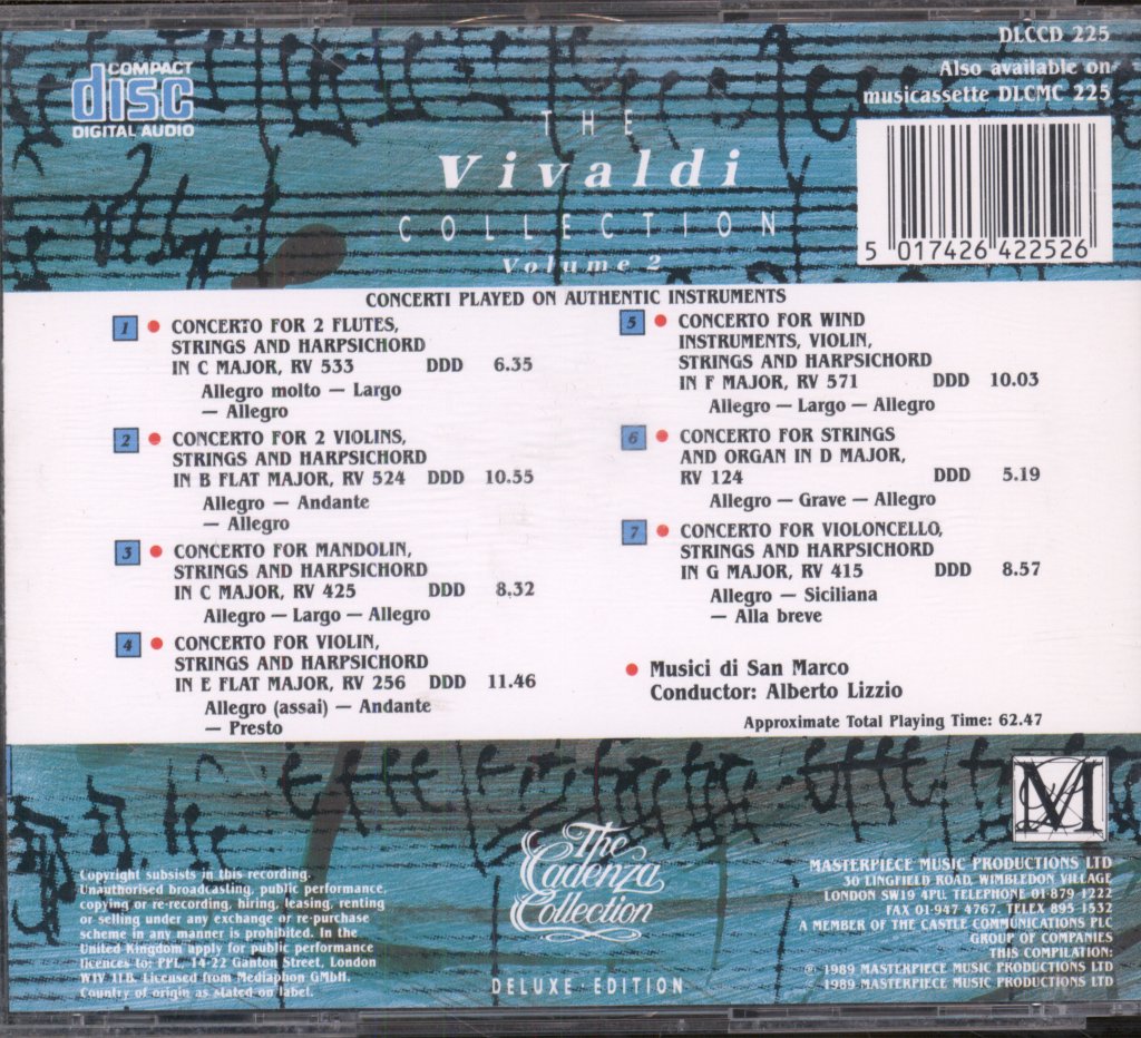 Musici Di San Marco, Alberto Lizzio - Vivaldi Collection Volume 2 - Cd