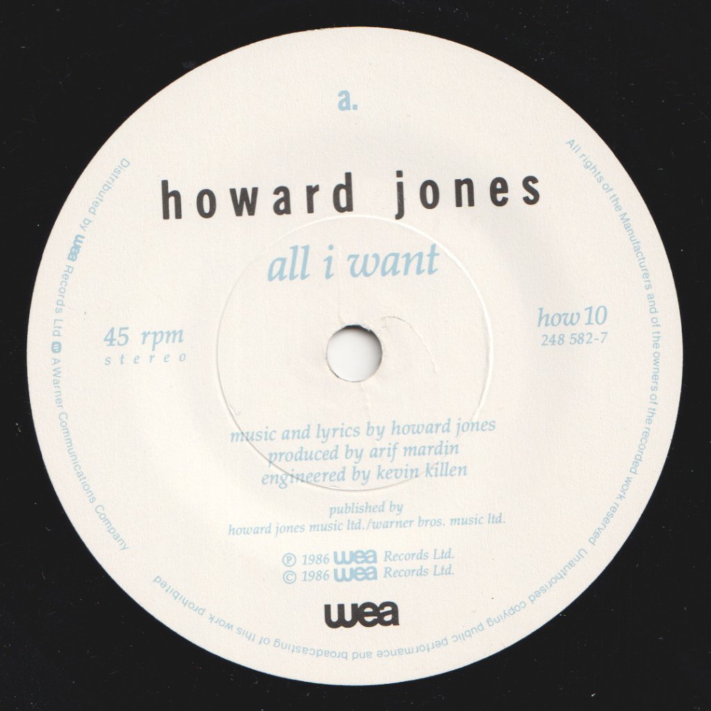 Howard Jones - All I Want - 7 Inch