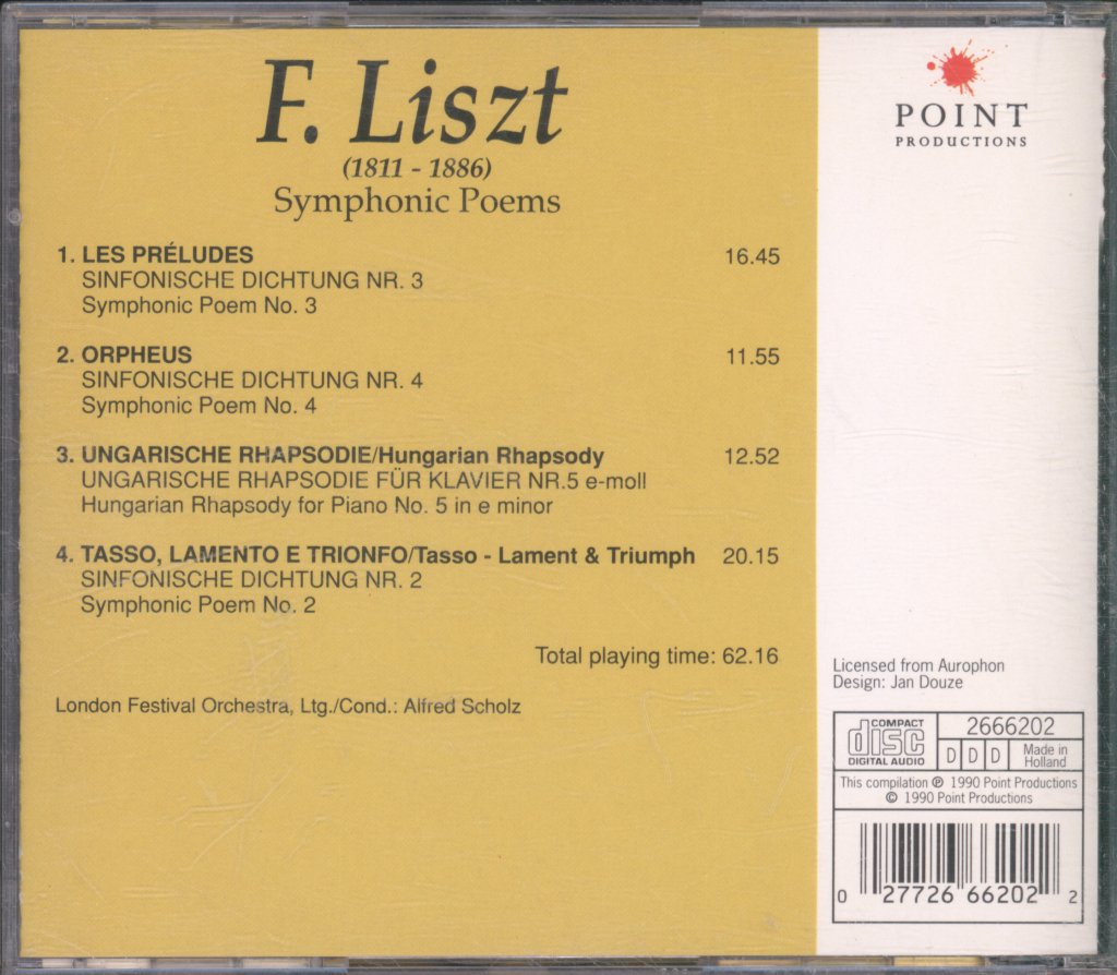 London Festival Orchestra, Alfred Scholz - Symphonic Poems - Cd