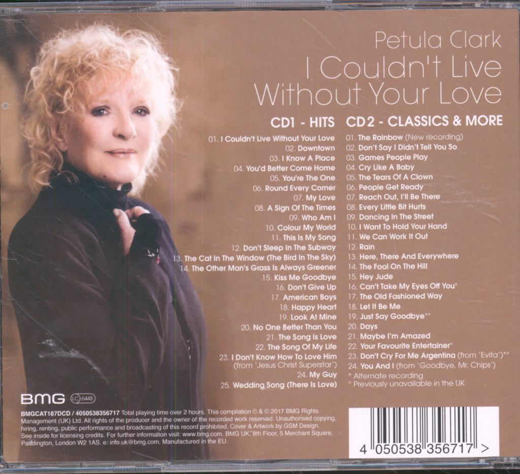 Petula Clark - I Couldn't Live Without Your Love (Hits, Classics & More) - Double Cd