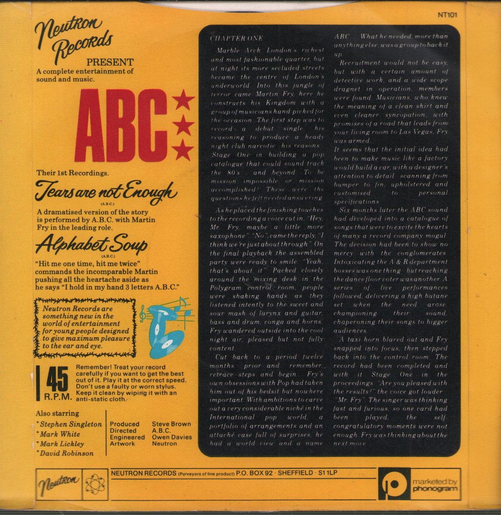 ABC - Tears Are Not Enough - 7 Inch