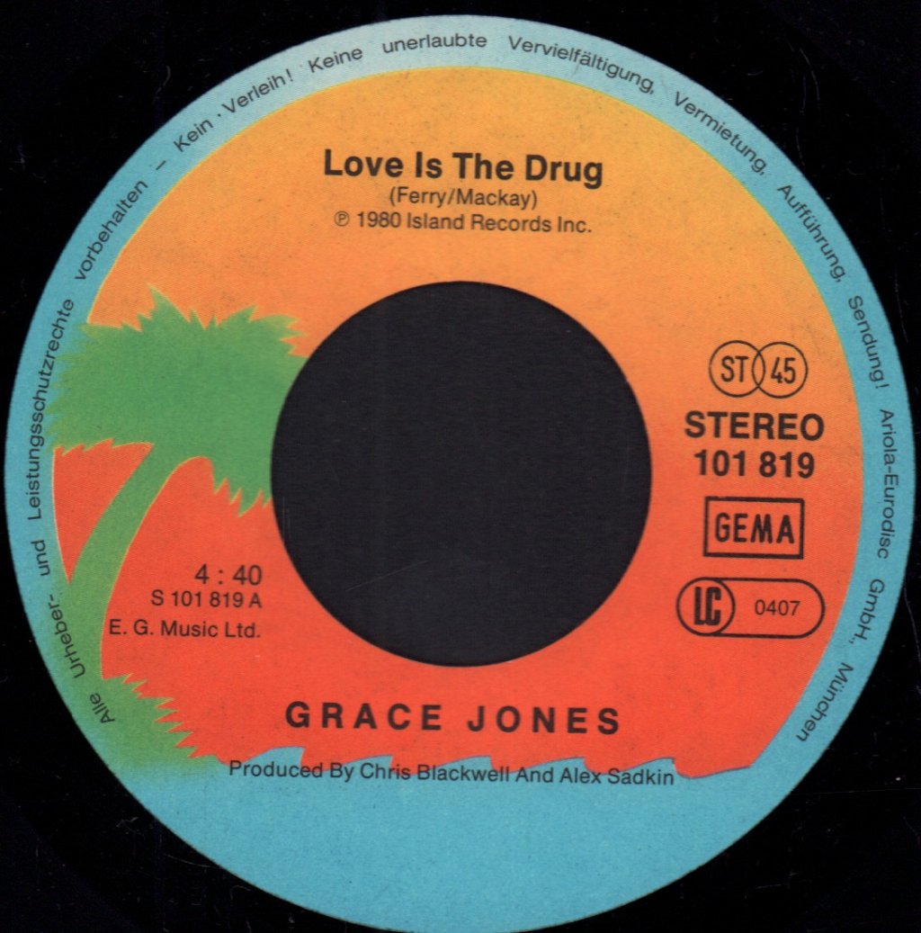 Grace Jones - Love Is The Drug - 7 Inch