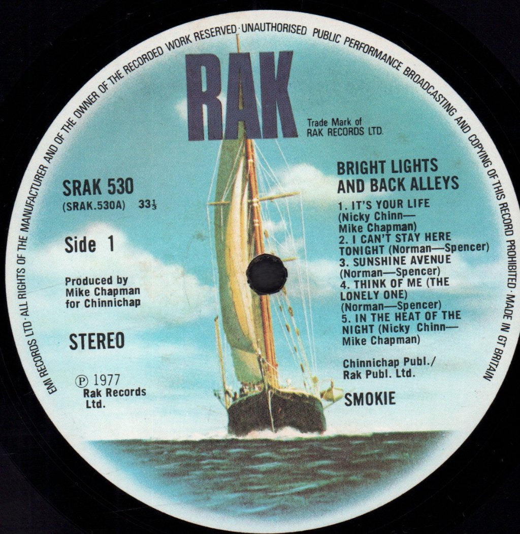Smokie - Bright Lights And Back Alleys - Lp