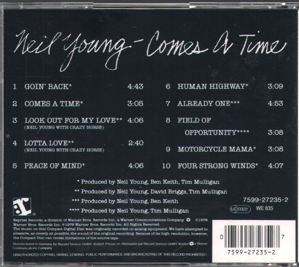 Neil Young - Comes A Time - Cd