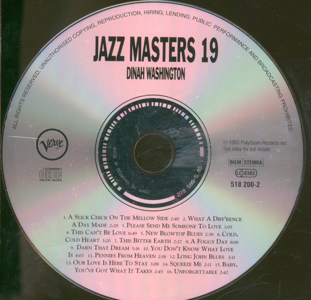 Dinah Washington - Verve Jazz Masters 19 - Cd