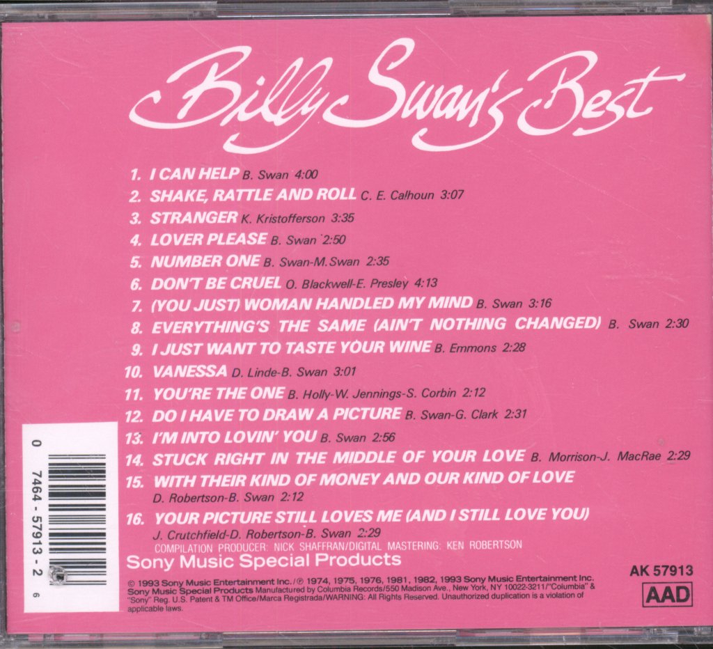 Billy Swan - BIlly Swan's Best - Cd