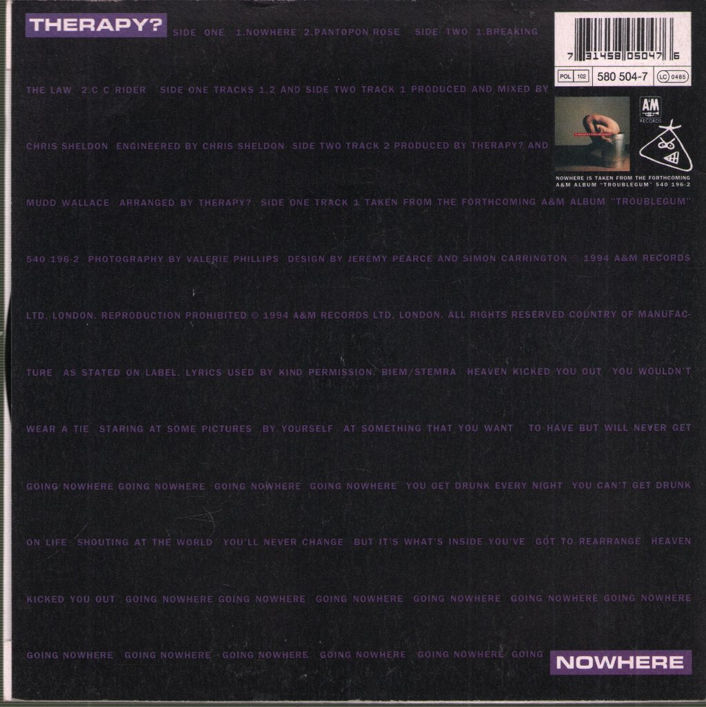 Therapy? - Nowhere - 7 Inch
