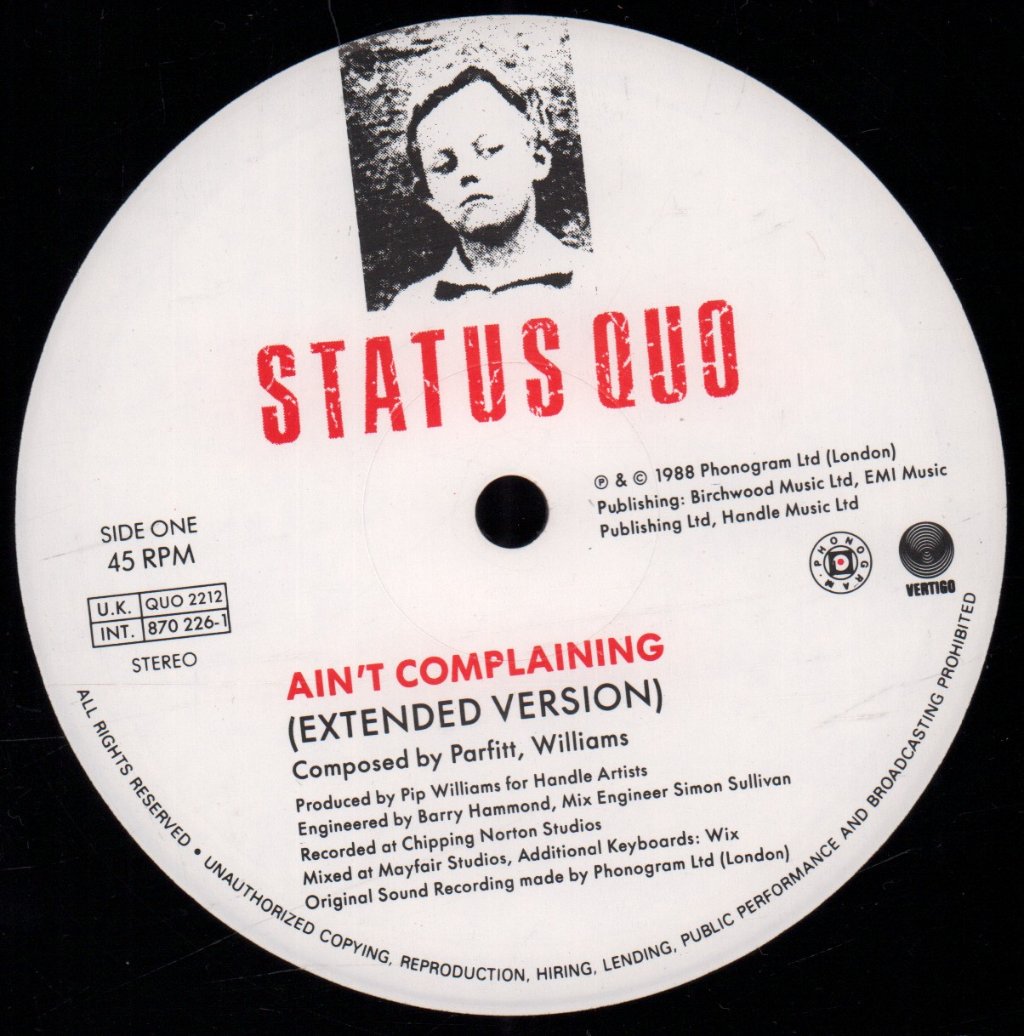 Status Quo - Ain't Complaining - 12 Inch