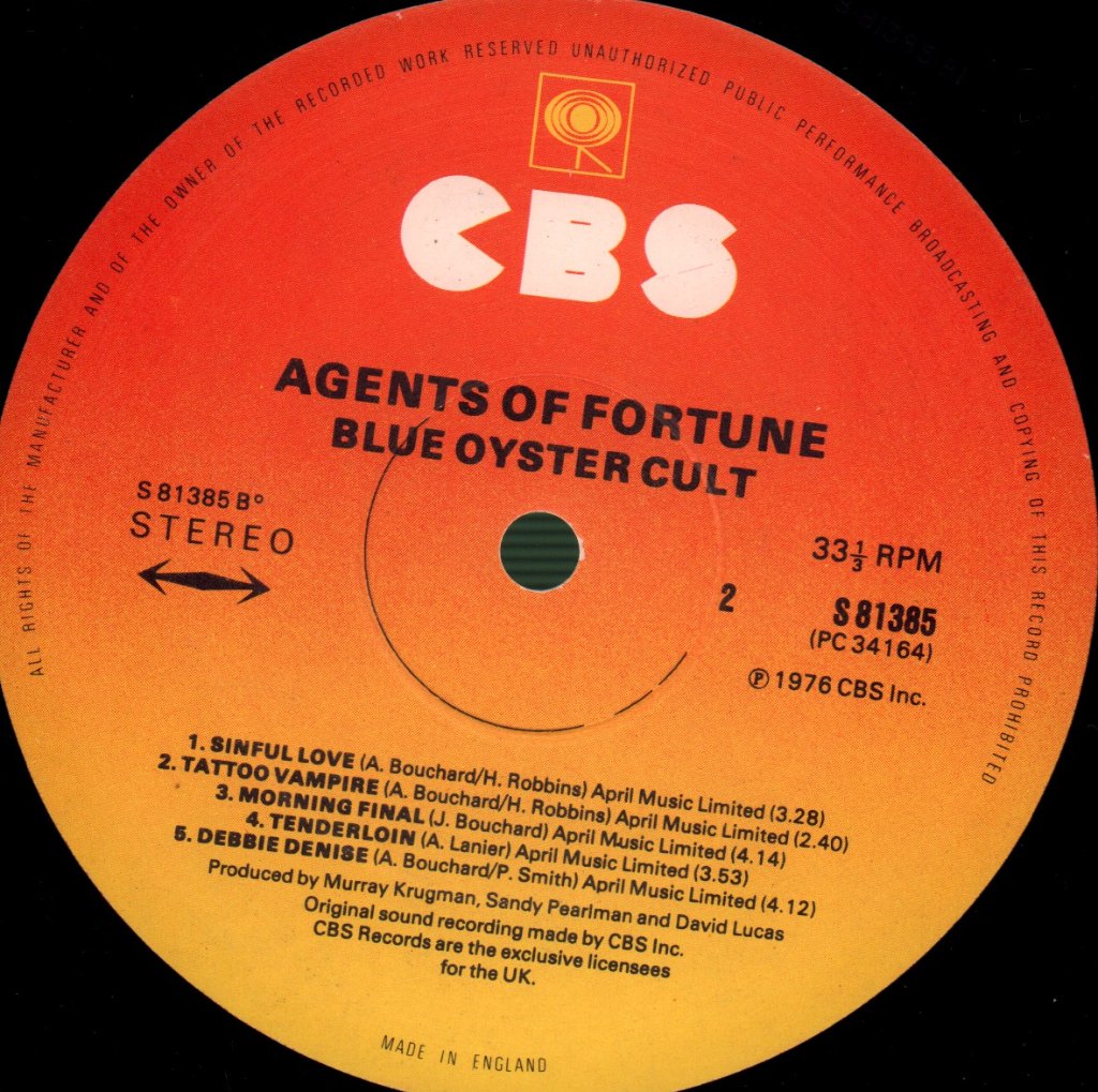 Blue Oyster Cult - Agents Of Fortune - Lp