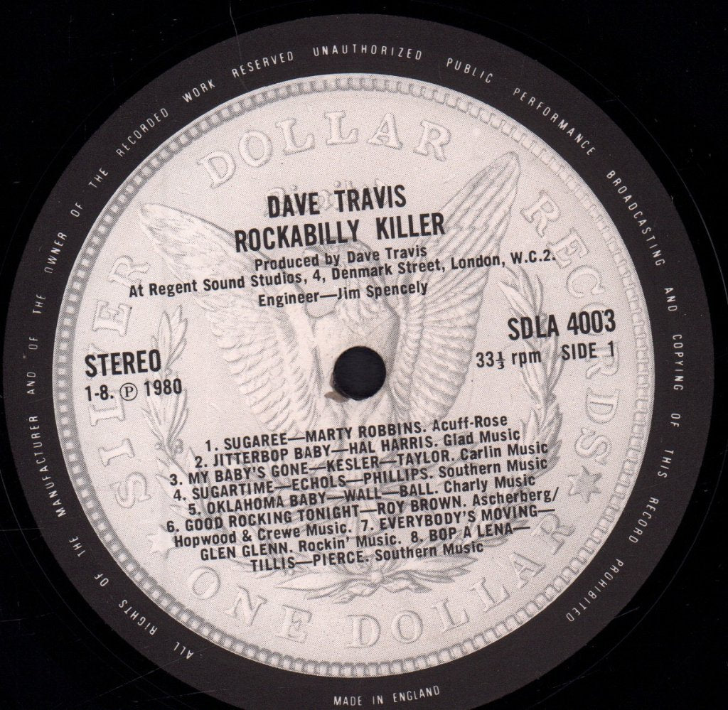 Dave Travis With The Bad River Band - Rockabilly Killer - Lp