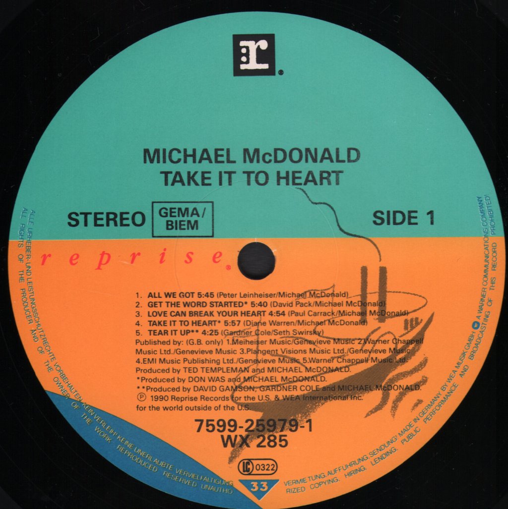 Michael McDonald - Take It To Heart - Lp