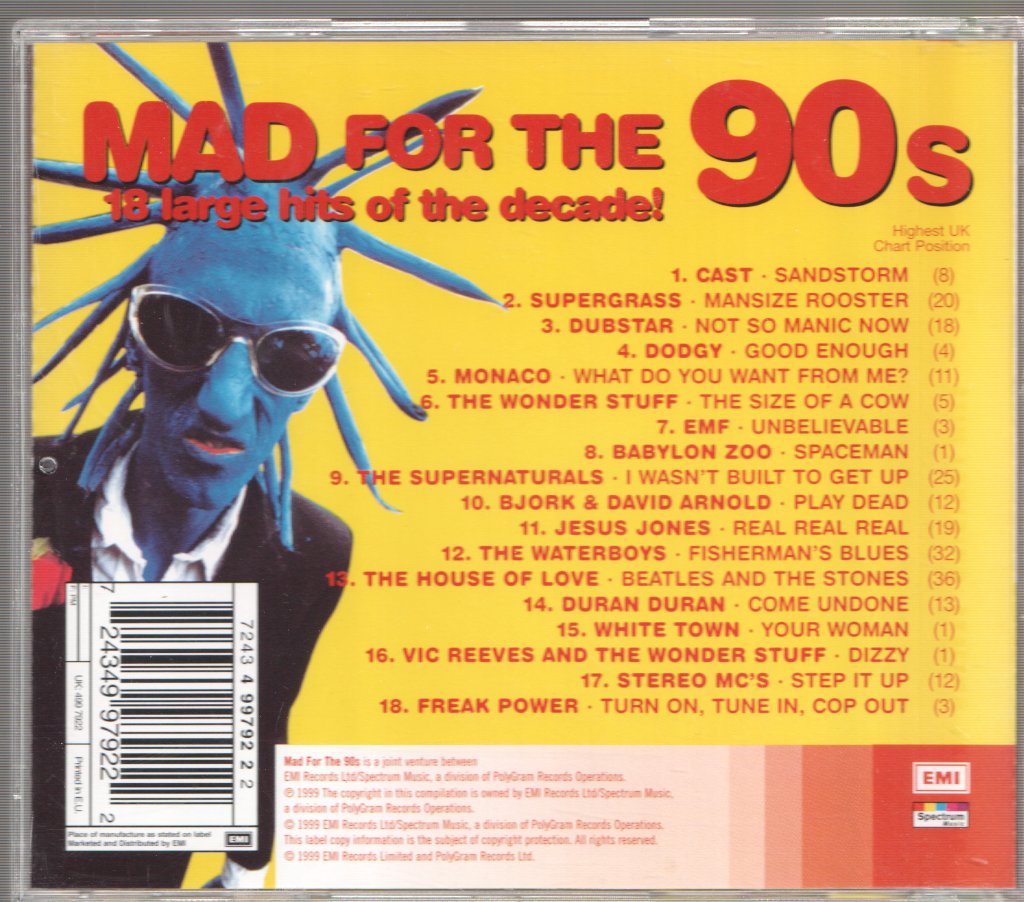 Various Artists - Mad For The 90s - 18 Large Hits Of The Decade! - Cd