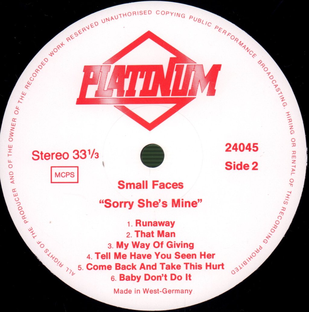 Small Faces - Sorry She's Mine - Lp