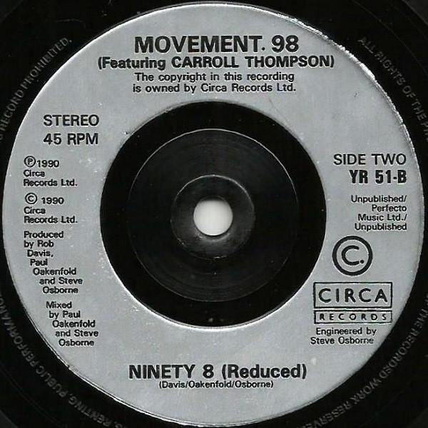 Movement 98 Featuring Carroll Thompson - Sunrise - 7 Inch