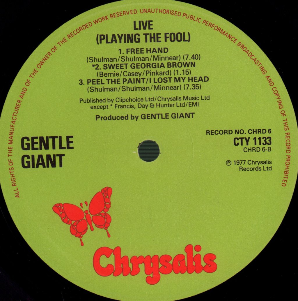 Gentle Giant - Playing The Fool (Live) - Double Lp
