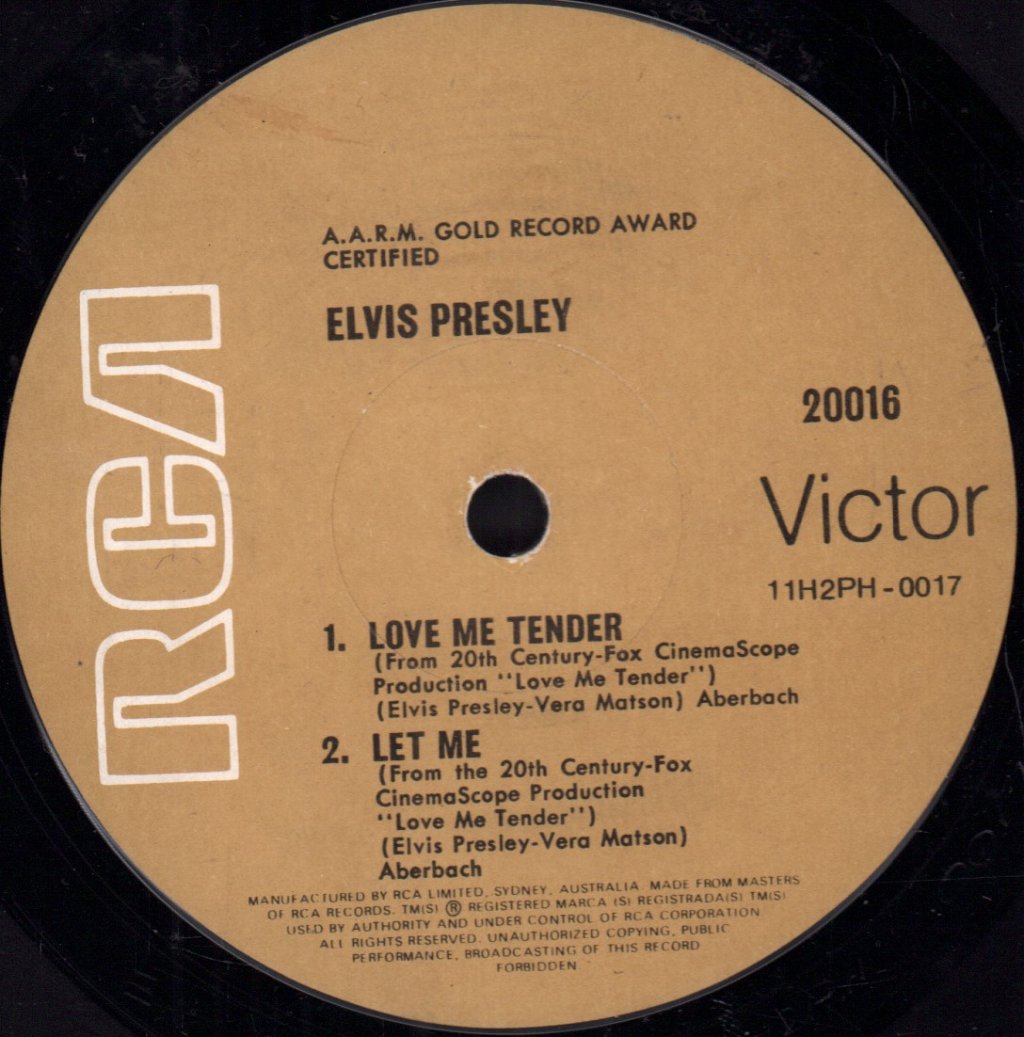 Elvis Presley - Love Me Tender - 7 Inch