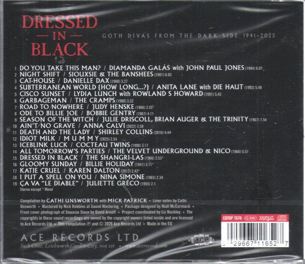 Various Artists - Dressed In Black: Goth Divas From The Dark Side 1941-2025 - Cd