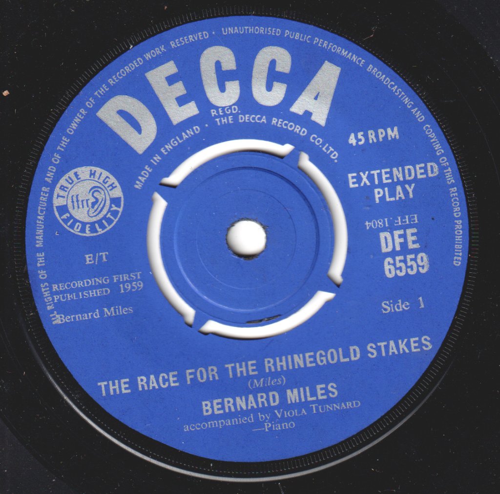 Bernard Miles - Race For The Rhinegold Stakes - 7 Inch