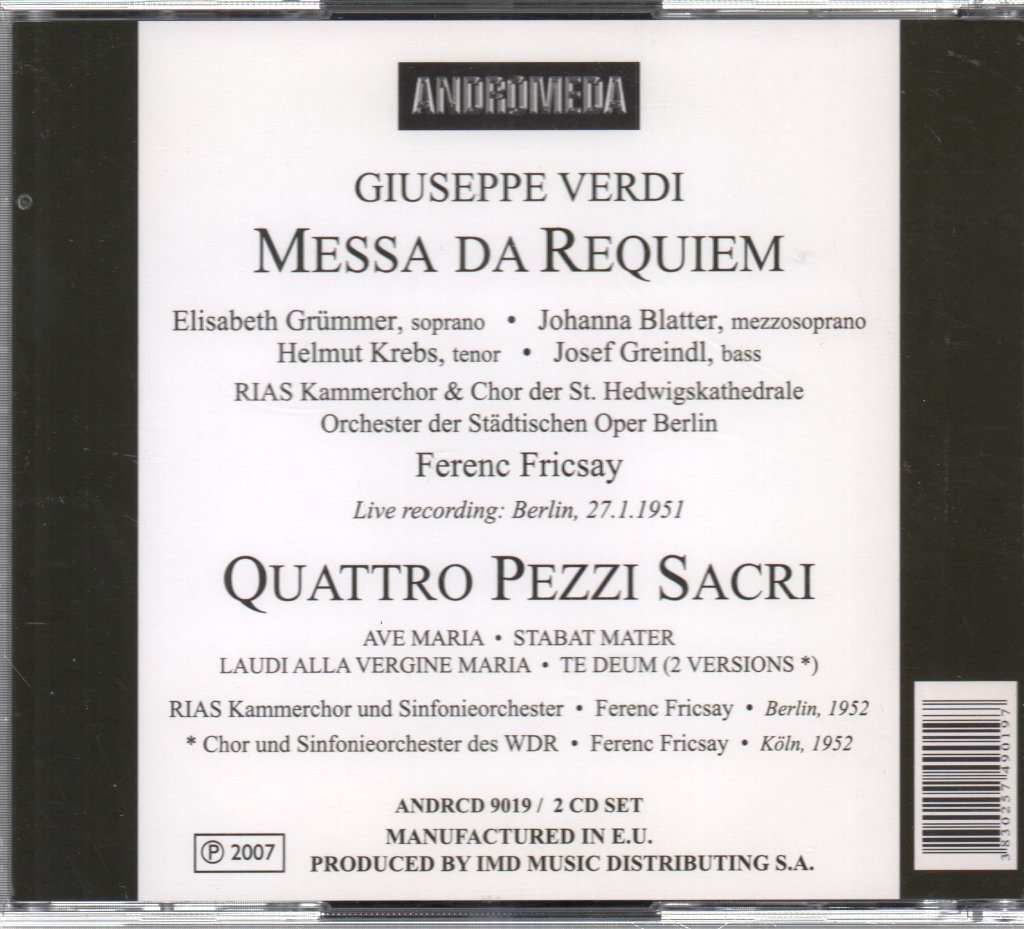 Giuseppe Verdi - Messa Da Requiem - Double Cd