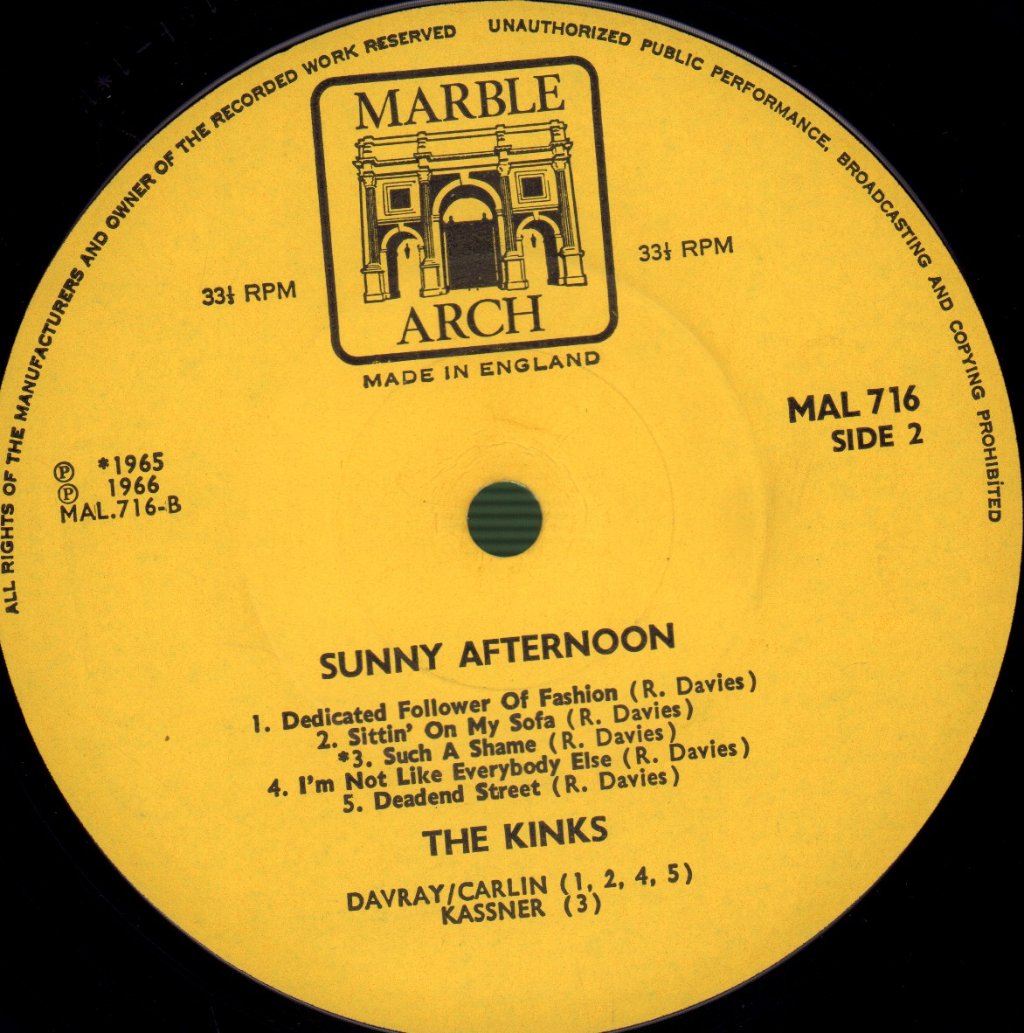 Kinks - Sunny Afternoon - Lp