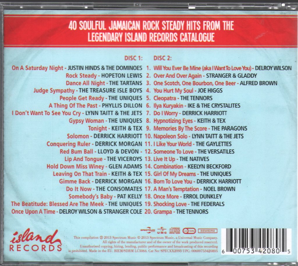 Various Artists - Island Records Presents Rock Steady (40 Soulful Classics) - Double Cd