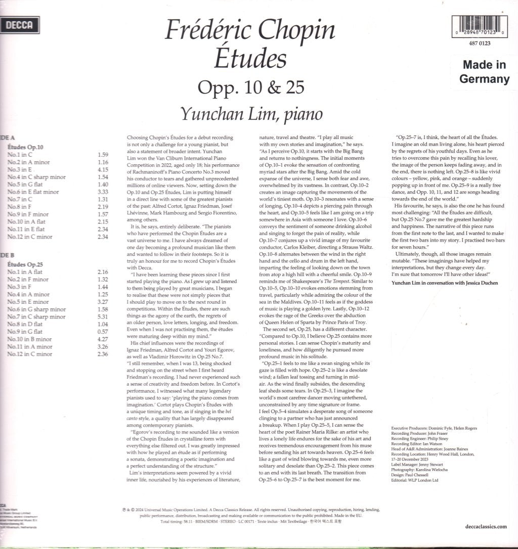 Yunchan Lim - Chopin - Etudes - Lp