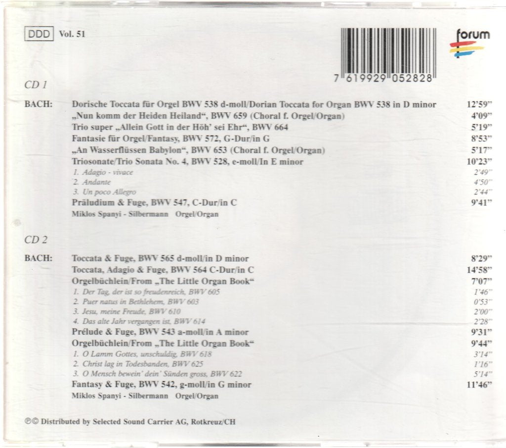 Johann Sebastian Bach - Beruhmte Orgelwerke Famous Organ Works - Double Cd