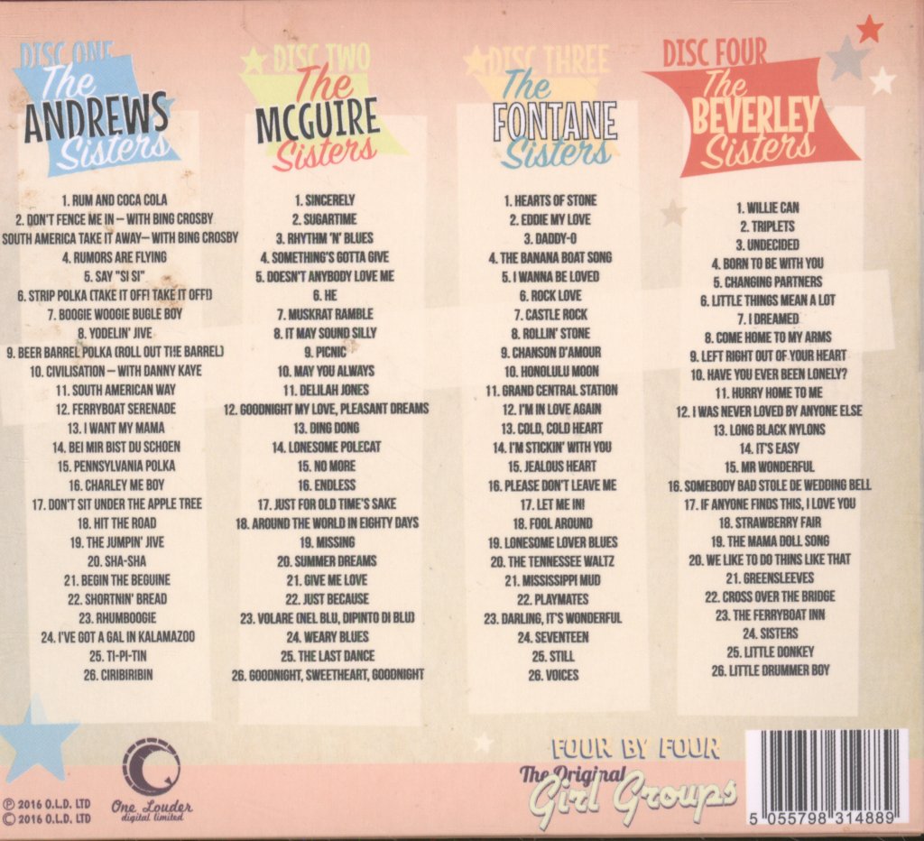 Mcguire Sisters - Four By Four The Original Girl Groups - Cd Set