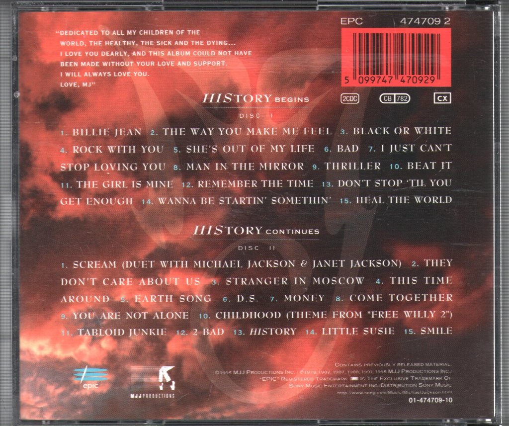 Michael Jackson - HIStory Past, Present And Future Book I - Double Cd
