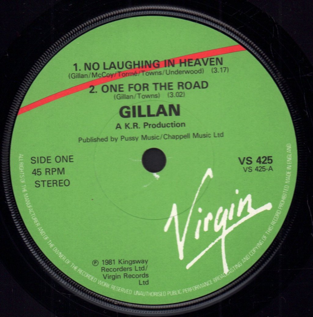 Gillan - No Laughing In Heaven - 7 Inch