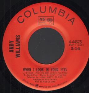 Andy Williams - When I Look In Your Eyes - 7 Inch