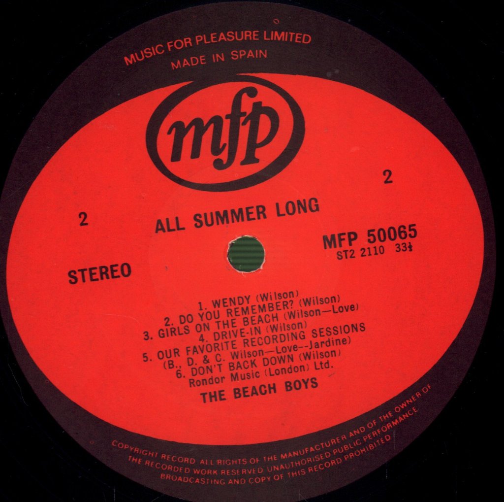 Beach Boys - All Summer Long - Lp